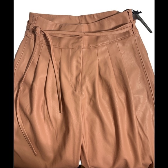 - NWT BLANKNYC for Anthropologie Pink Peach Chelsea Faux Leather Ankle Pant - Picture 9 of 11